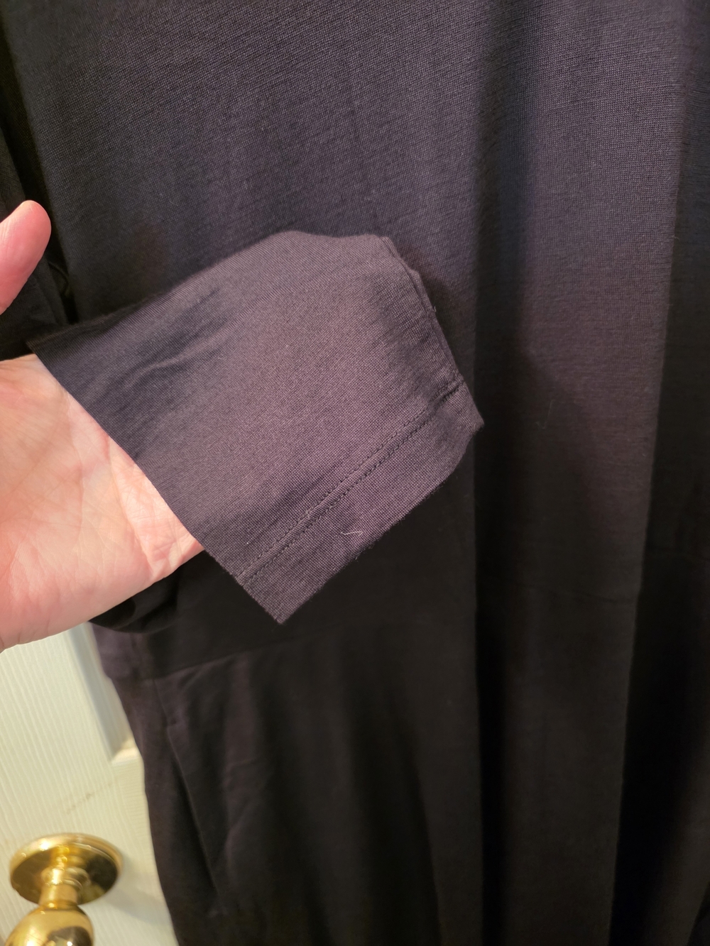 Wool& Talia Black V-Neck Long Sleeve Merino Wool Dress 1X Discontinued Style NEW - Picture 4 of 4